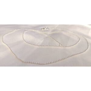 Sterling Silver 925 Plated 26 Inch Ball Chain Necklace New Thin 1/16th" Lobster